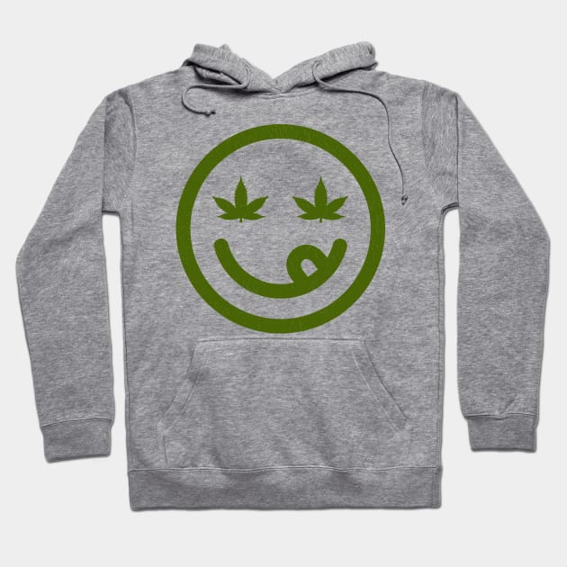 Hippie Face with Cannabis Leaves Hoodie by PunTime